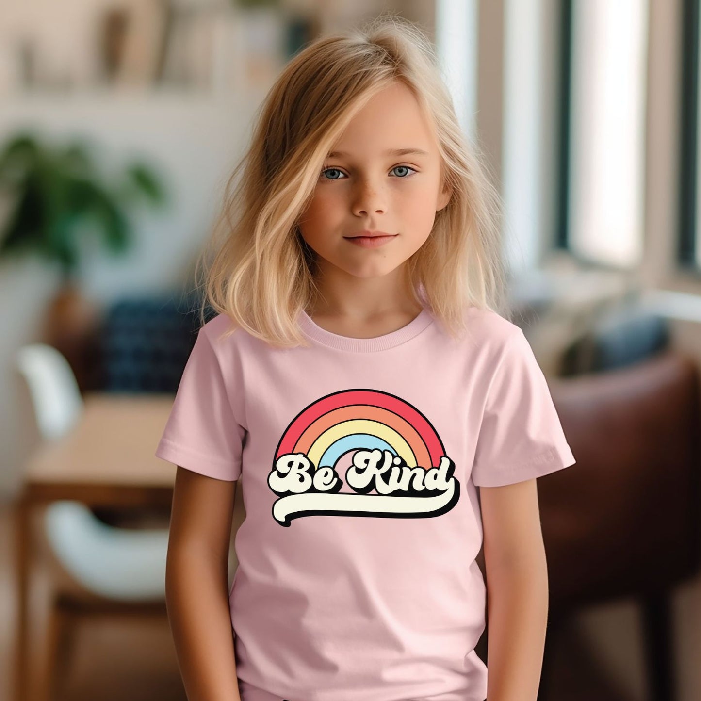 Retro Be Kind Rainbow Pink Shirt