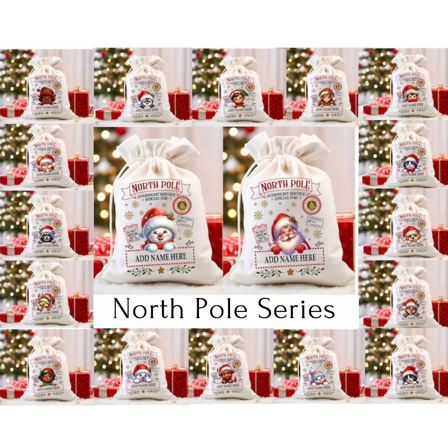 North Pole Personalized Santa Sacks