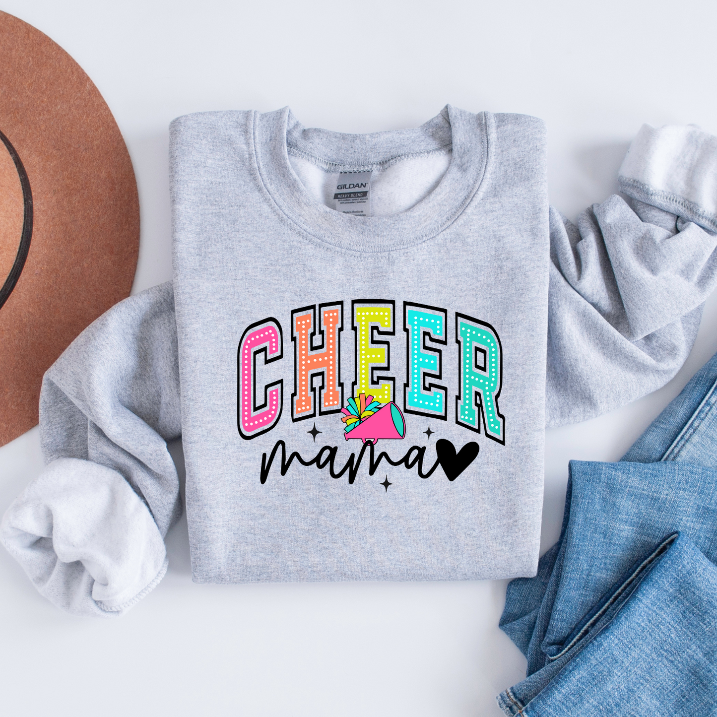 Retro Cheer Mom Crewneck Sweatshirt