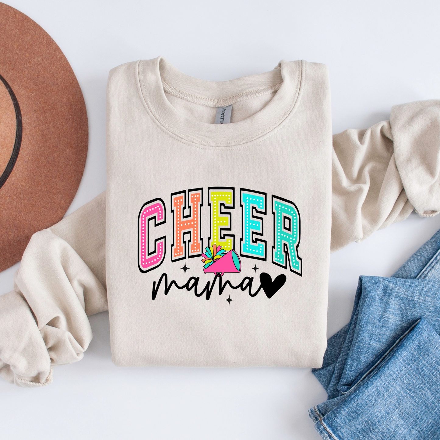 Retro Cheer Mom Crewneck Sweatshirt