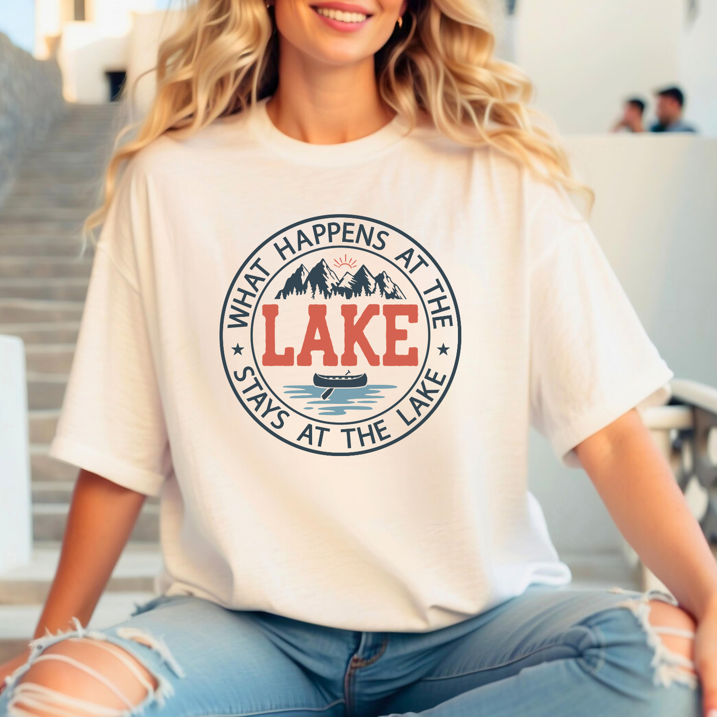 What Happens at the Lake Custom T-shirt