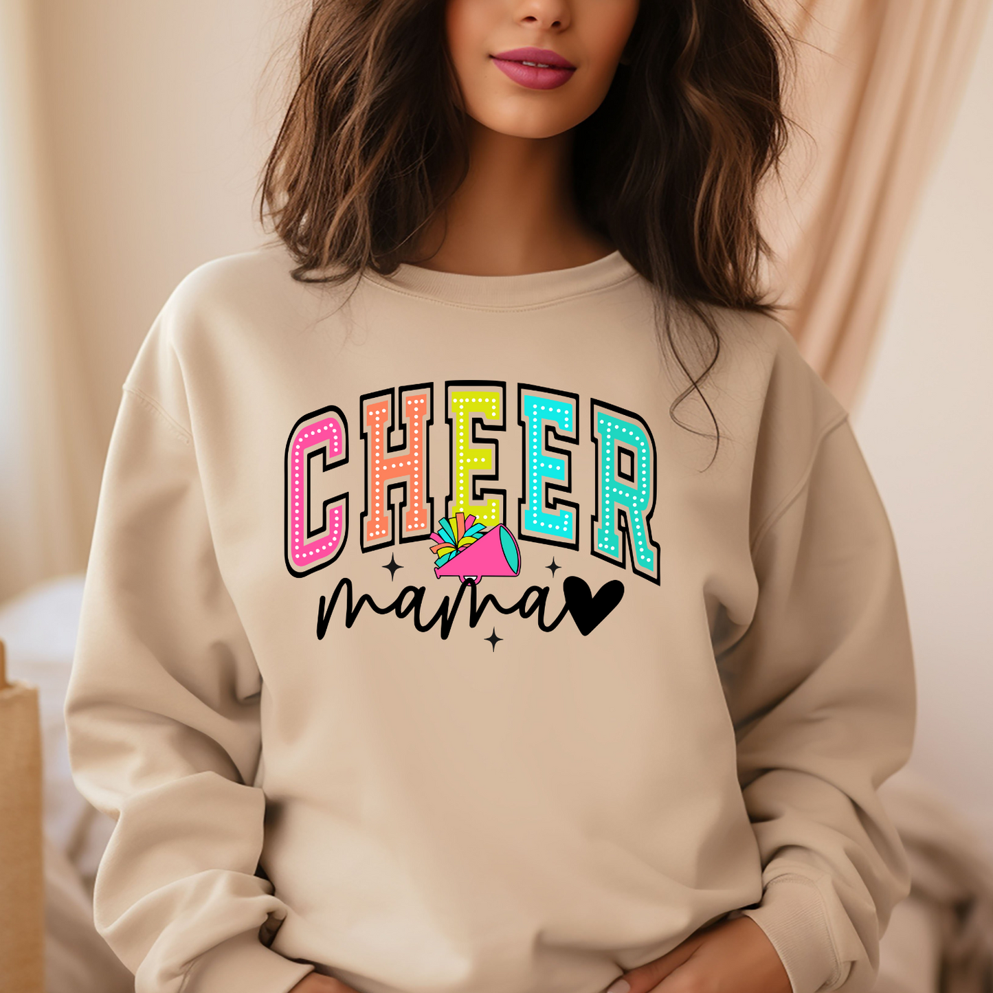 Retro Cheer Mom Crewneck Sweatshirt