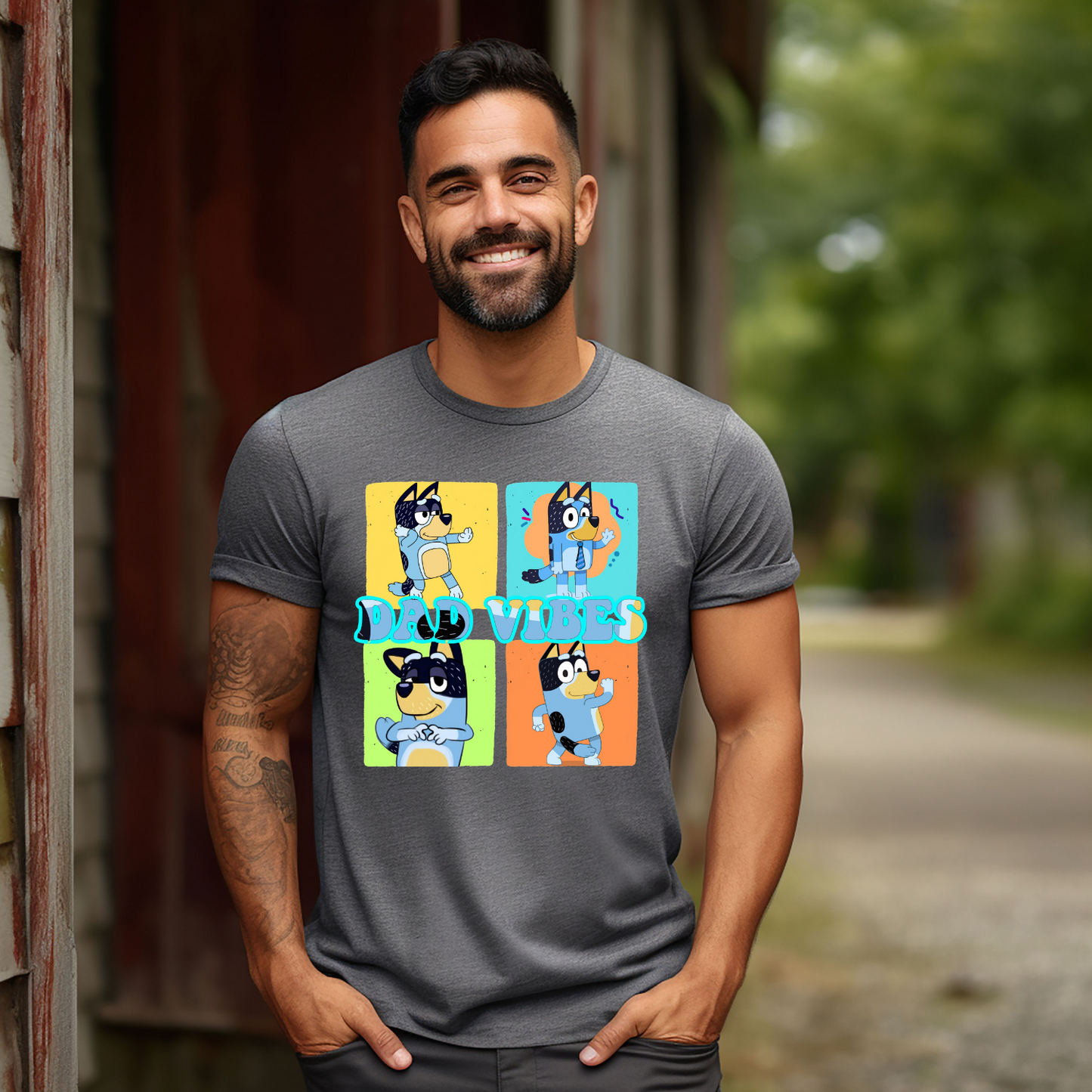 Dad vibes custom t-shirt - gift for dad - cartoon dad shirt - funny fathers day shirt