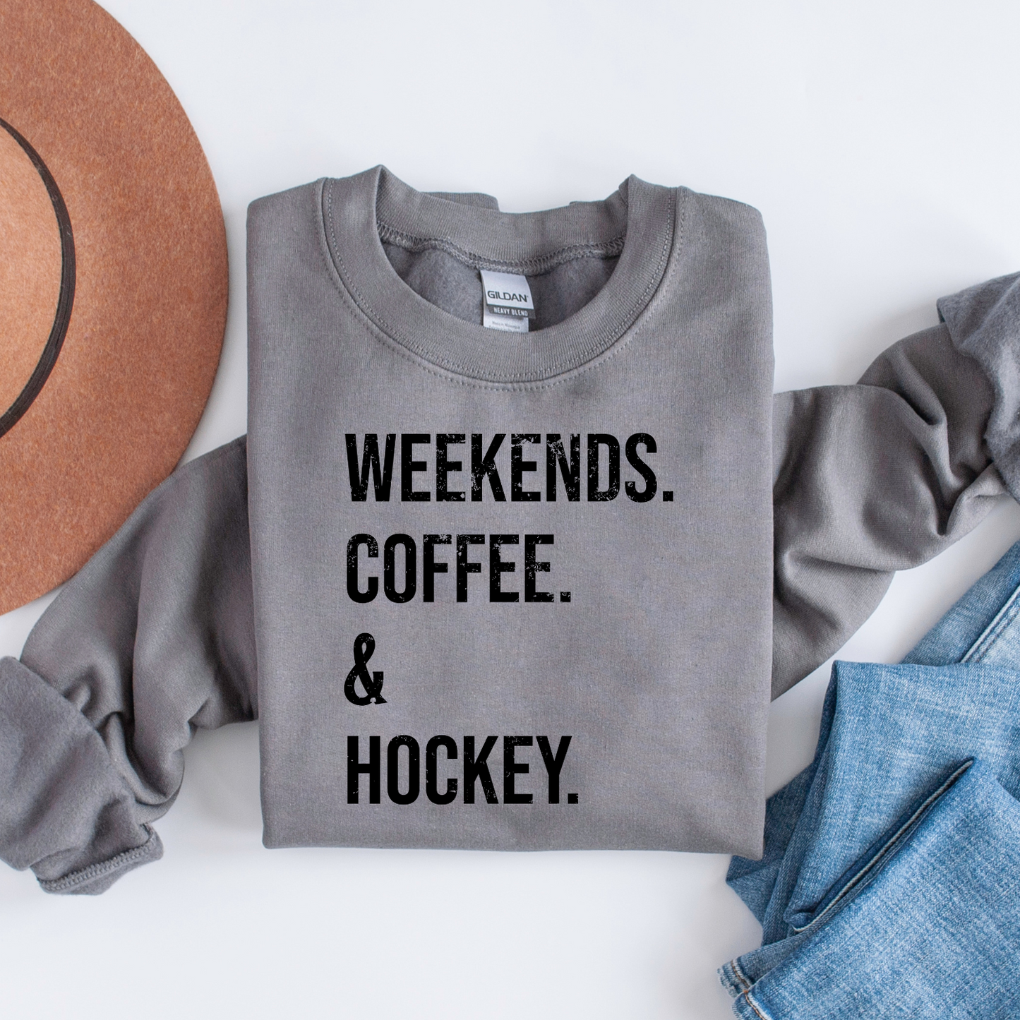 Weekends, Coffee, Hockey unisex sweatshirt