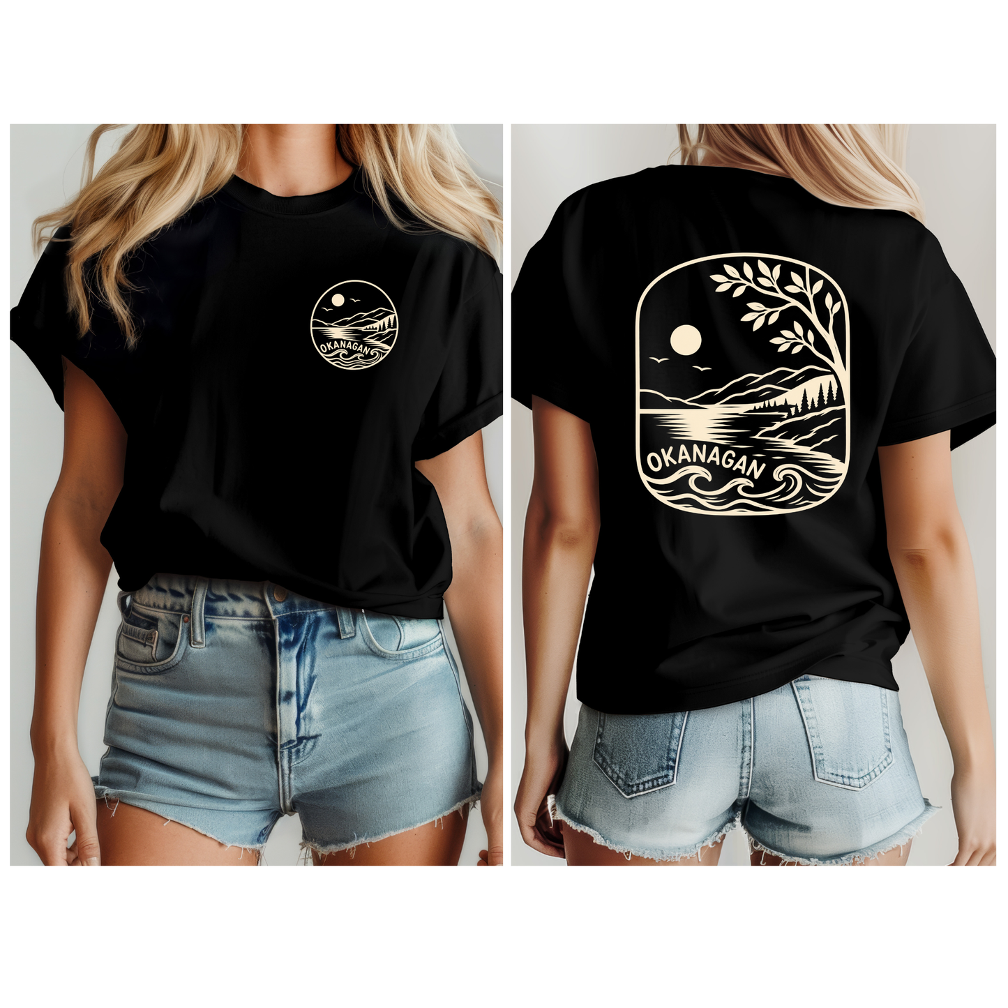 Okanagan Collection – Lake & Mountain Graphic Crewneck Sweatshirt | Tshirt