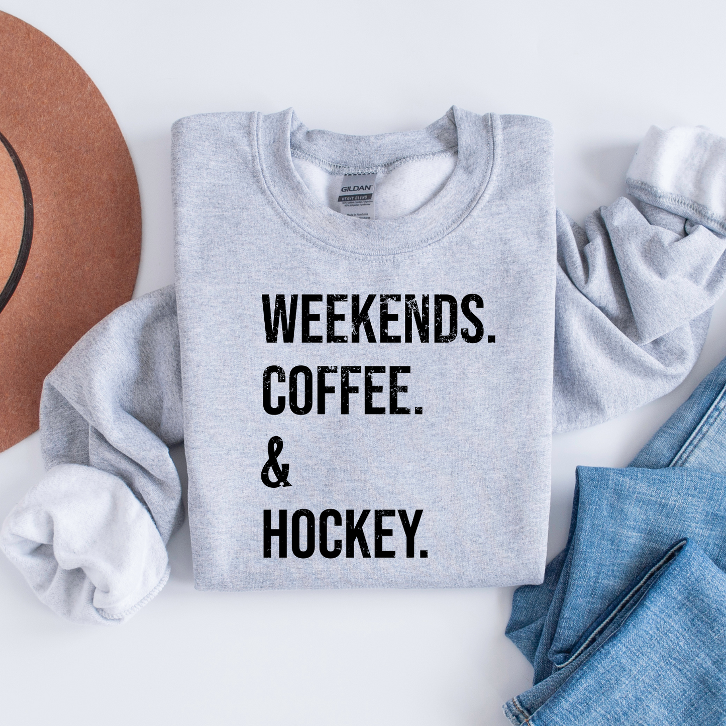 Weekends, Coffee, Hockey unisex sweatshirt