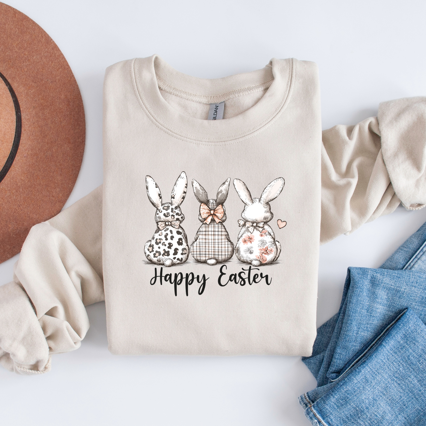 Happy Easter Bunny Shirt | Cute Easter Bunny Tee or Sweatshirt | Youth & Adult Sizes