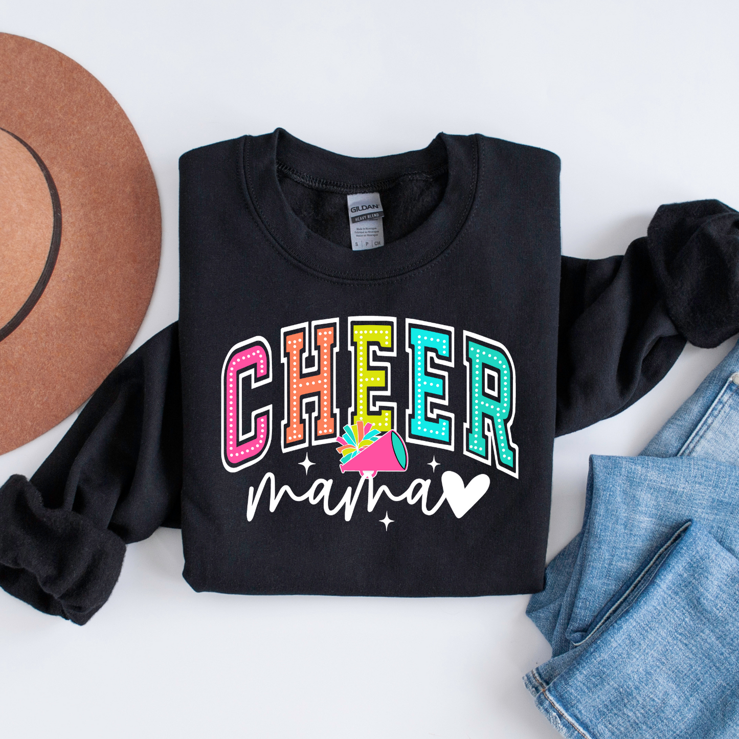 Retro Cheer Mom Crewneck Sweatshirt