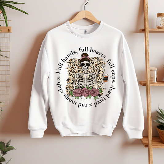 Rad mom's club skeleton crewneck sweatshirt