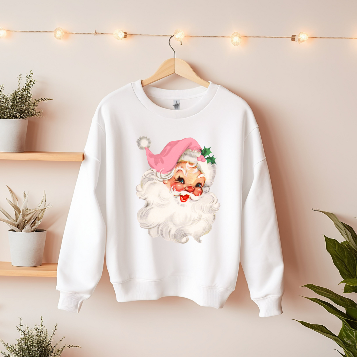 Retro Pink Santa Unisex Sweatshirt