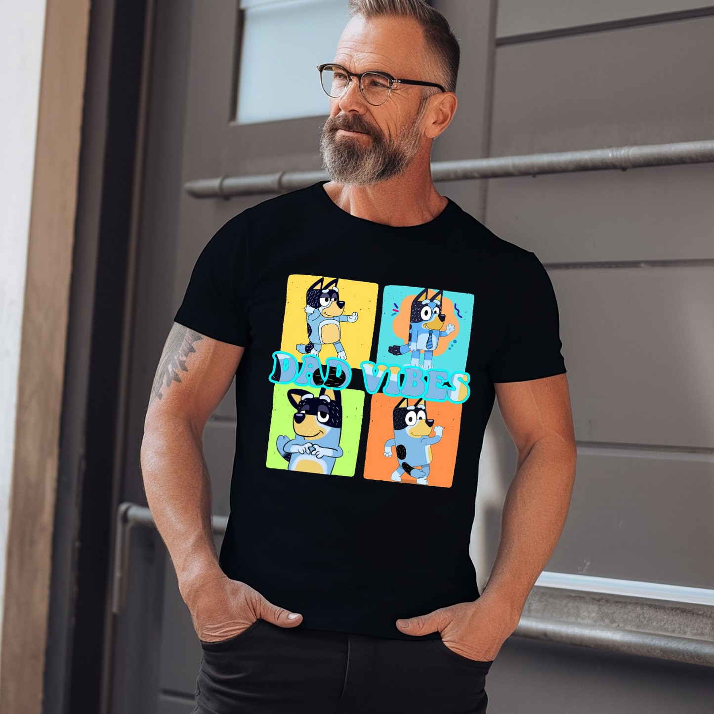 Dad vibes custom t-shirt - gift for dad - cartoon dad shirt - funny fathers day shirt