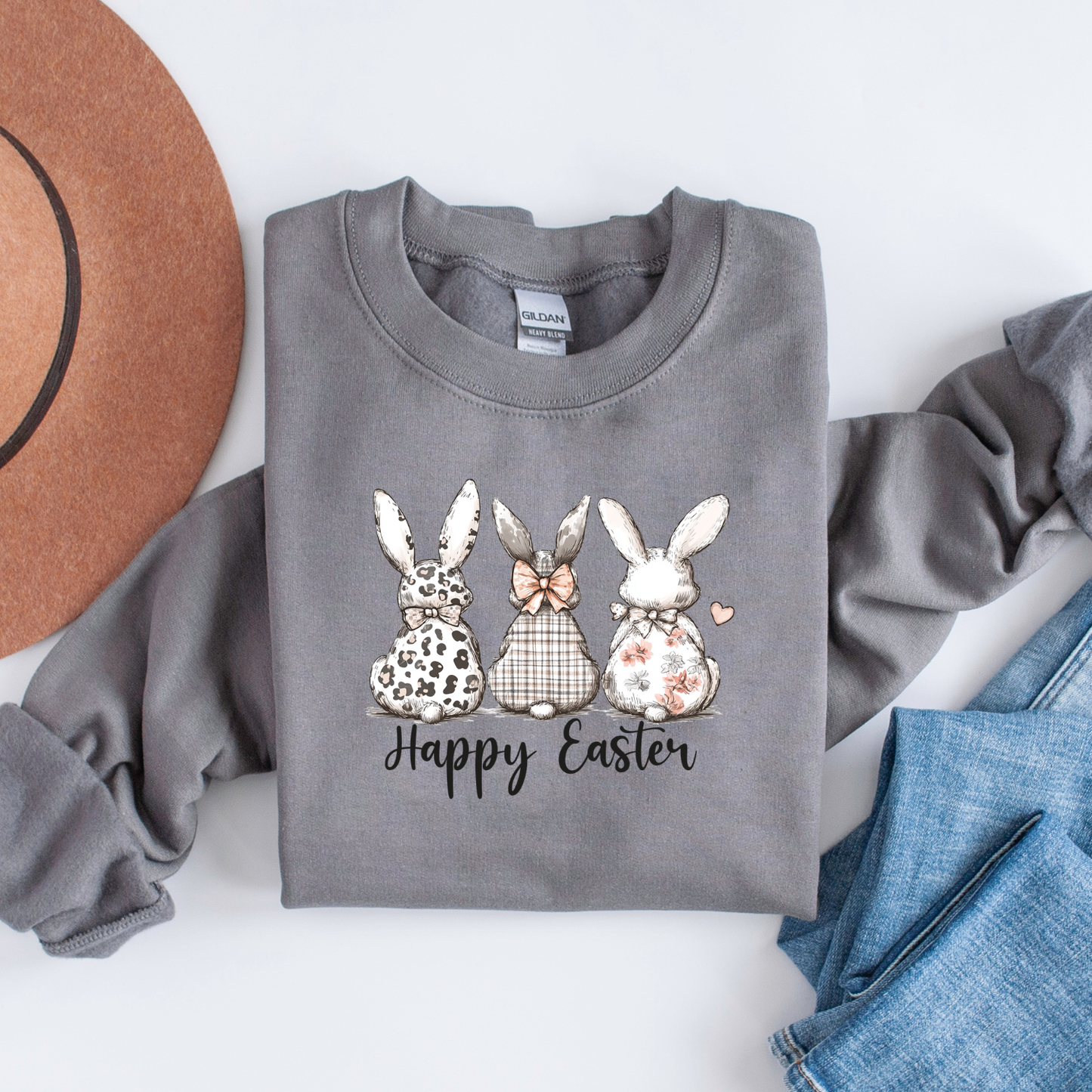 Happy Easter Bunny Shirt | Cute Easter Bunny Tee or Sweatshirt | Youth & Adult Sizes