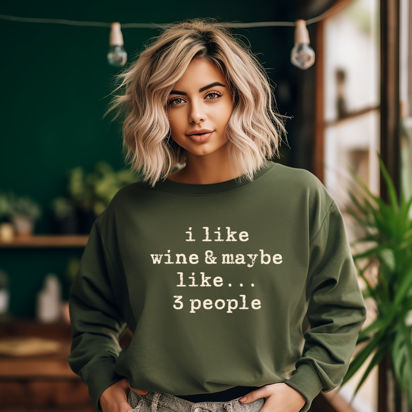 🍷 I Like Wine and Like 3 People Sweatshirt | Custom Sweatshirt