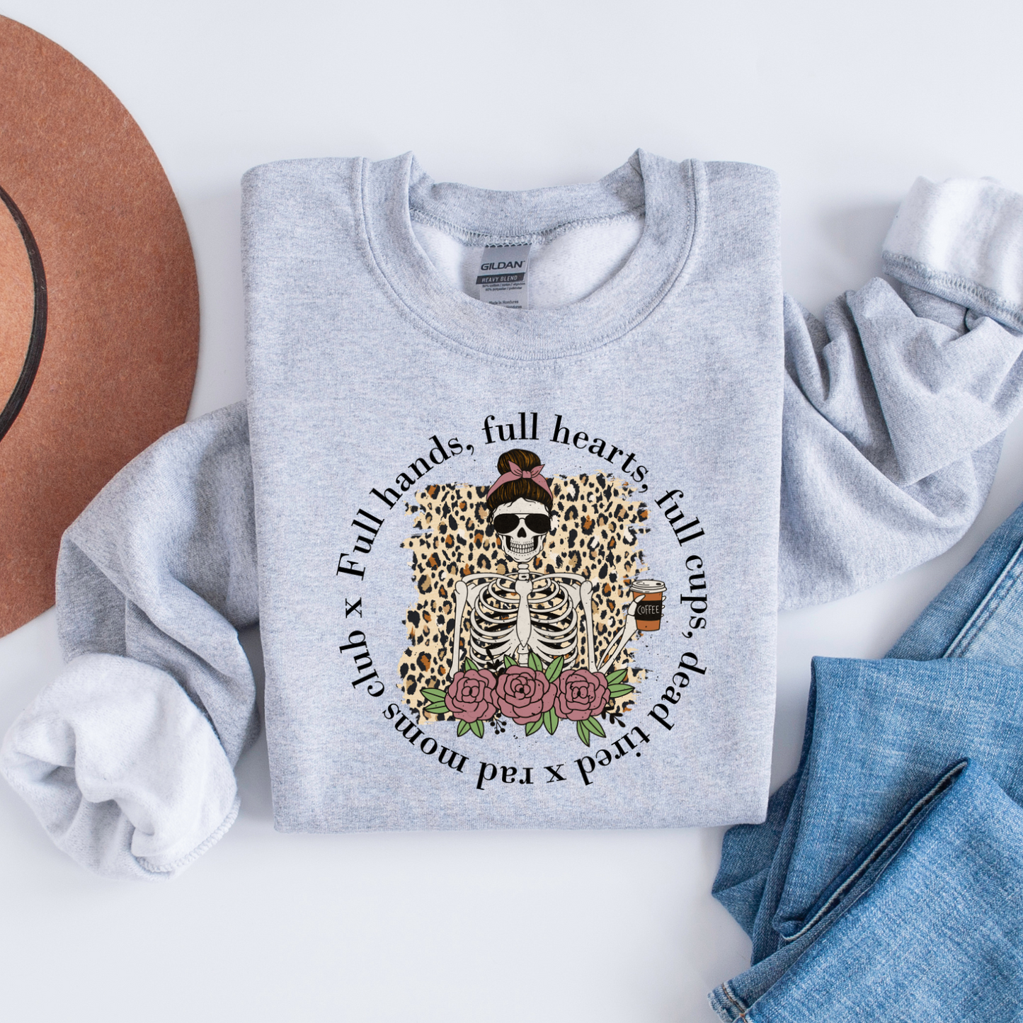 Rad mom's club skeleton crewneck sweatshirt