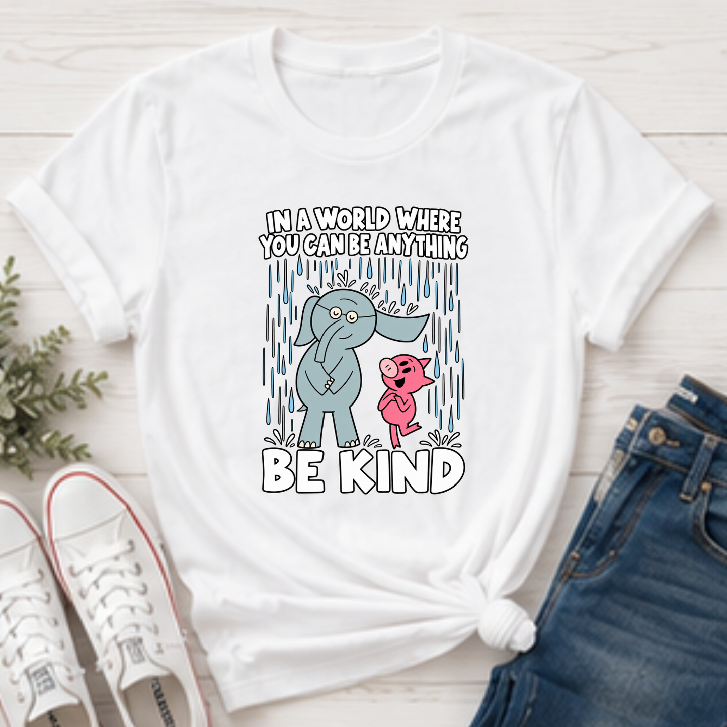 In a world where you can be anything, be kind Cute Custom Tshirt