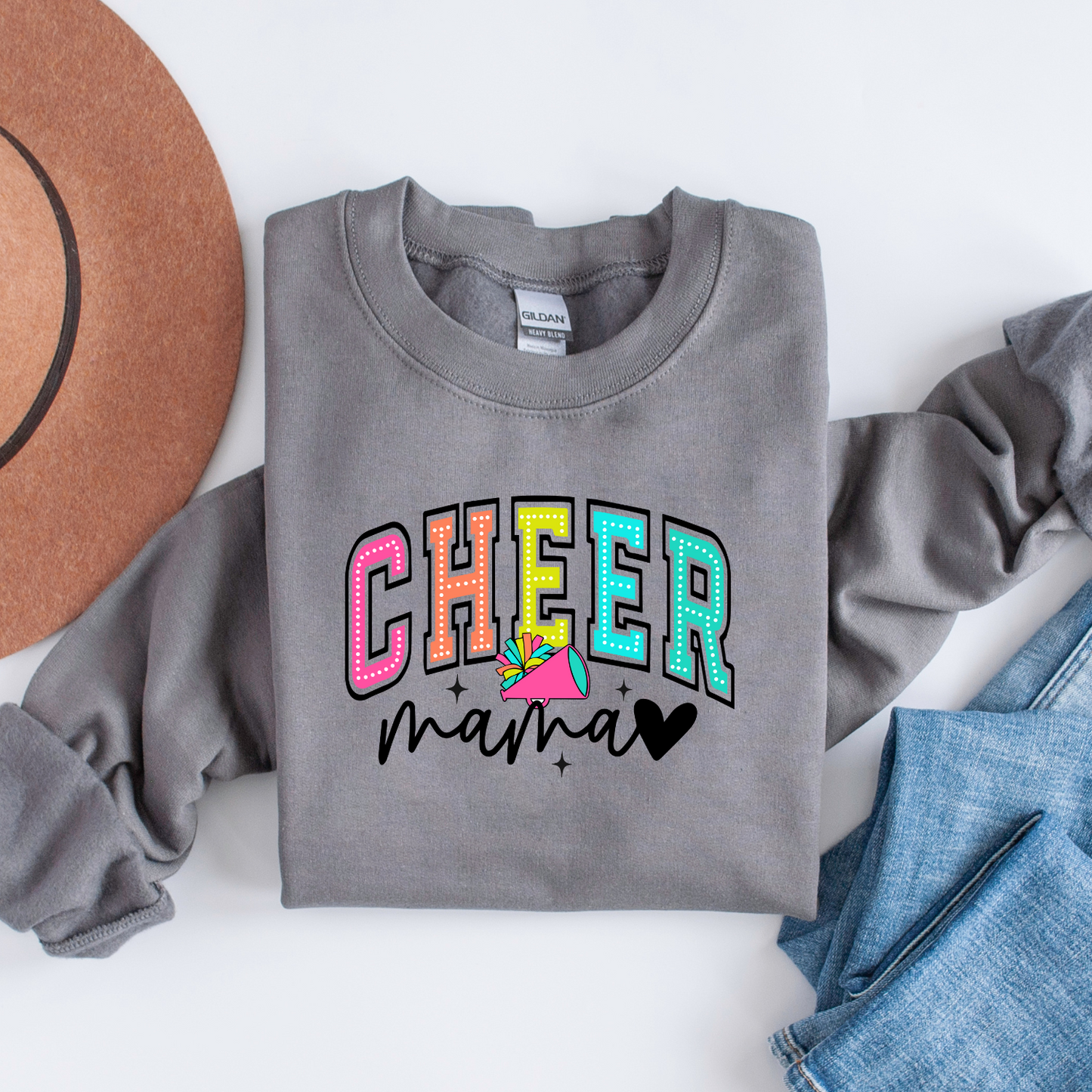 Retro Cheer Mom Crewneck Sweatshirt