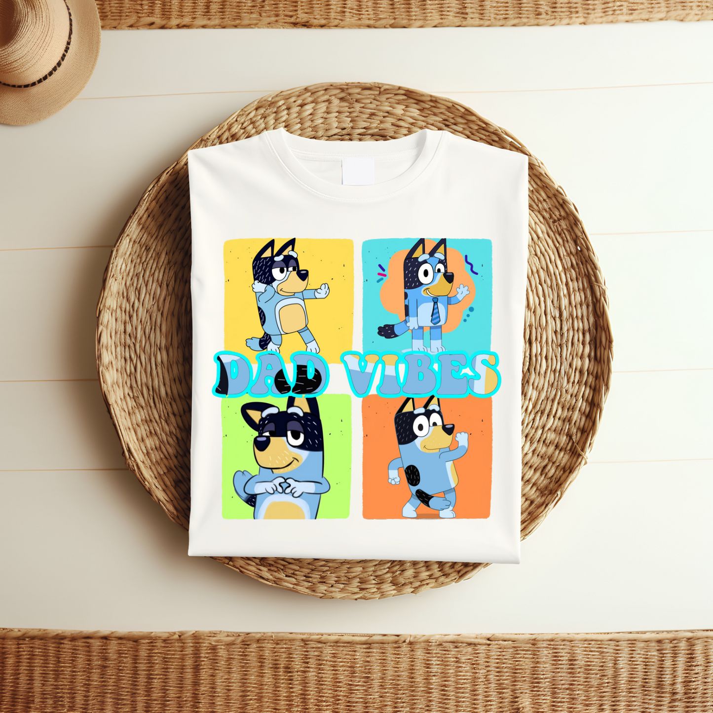 Dad vibes custom t-shirt - gift for dad - cartoon dad shirt - funny fathers day shirt