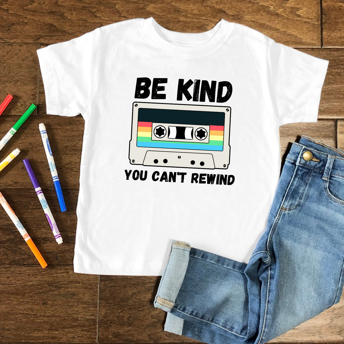 Be Kind You Can't Rewind, Kids Pink T-Shirt