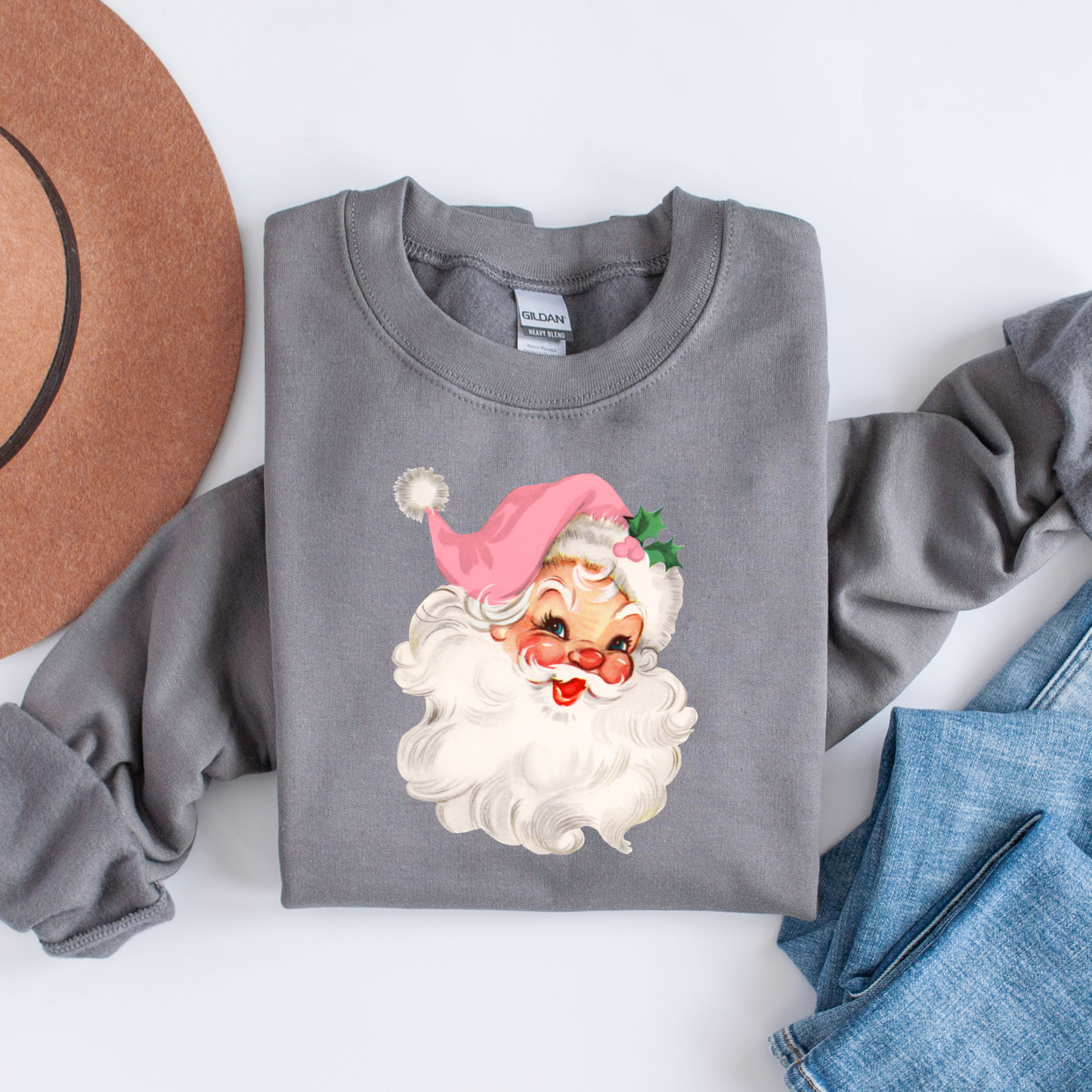 Retro Pink Santa Unisex Sweatshirt