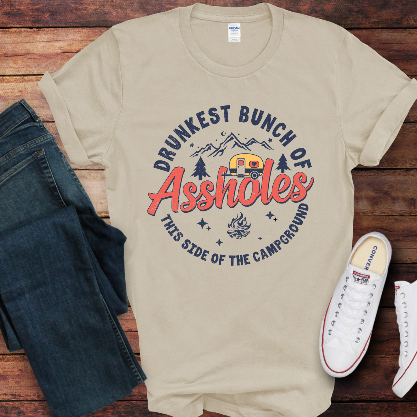 Drunkest Bunch of Assholes this side of the campground | Sweatshirt | Tshirt | Funny Camping Shirt