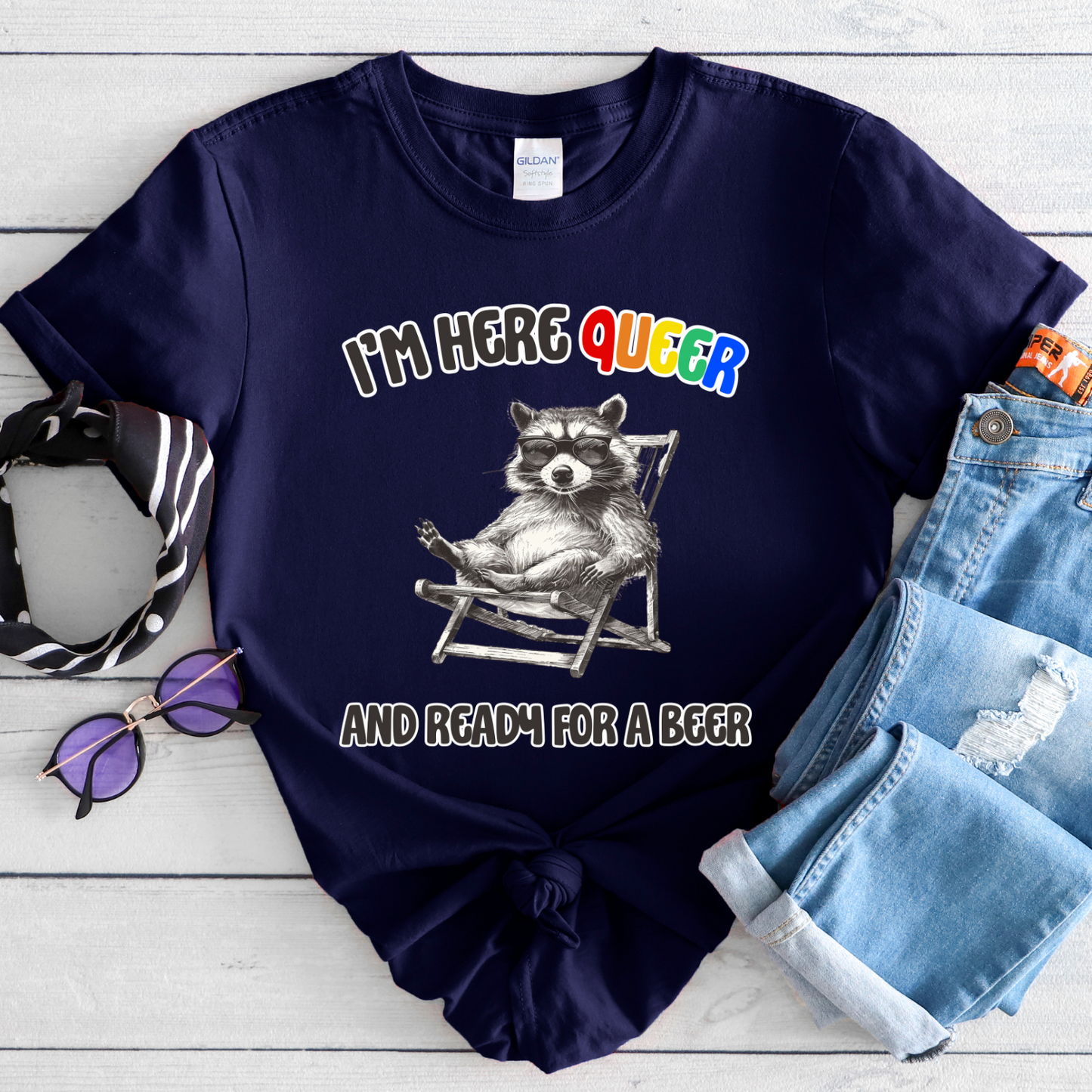 Here Queer and Ready For Beer Custom t-shirt - Pride shirt - LGBTQ - Unisex t-shirt