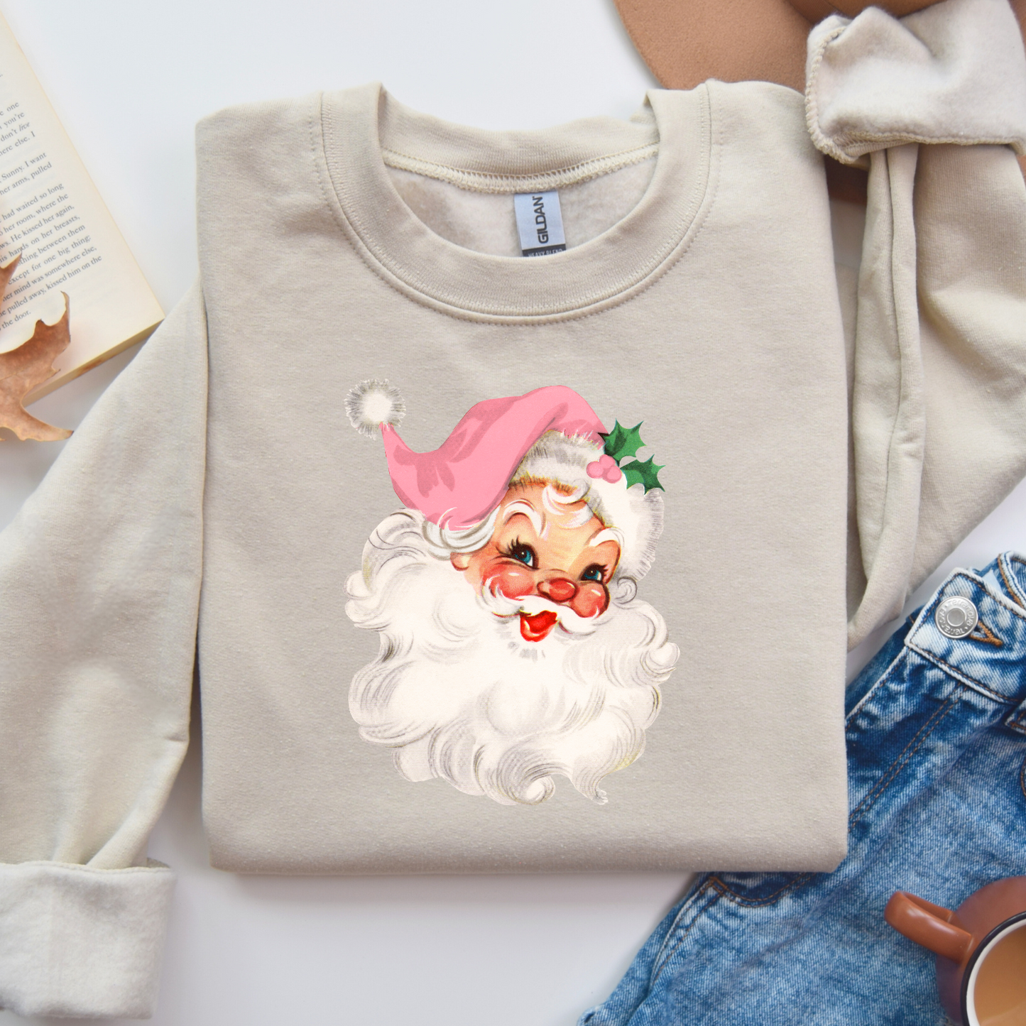 Retro Pink Santa Unisex Sweatshirt