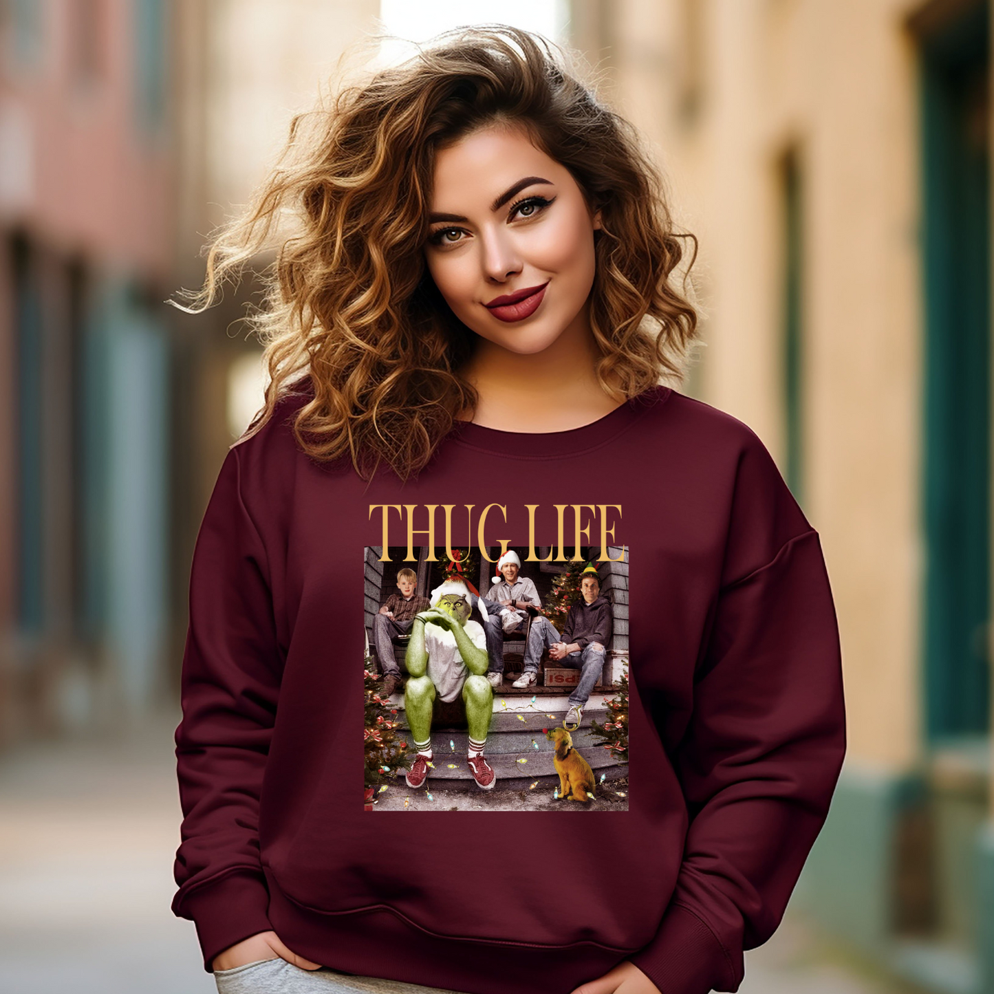 Thug Life Christmas Sweatshirt, unisex sweatshirt, ugly christmas sweater, funny christmas sweater