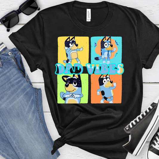 Dad vibes custom t-shirt - gift for dad - cartoon dad shirt - funny fathers day shirt