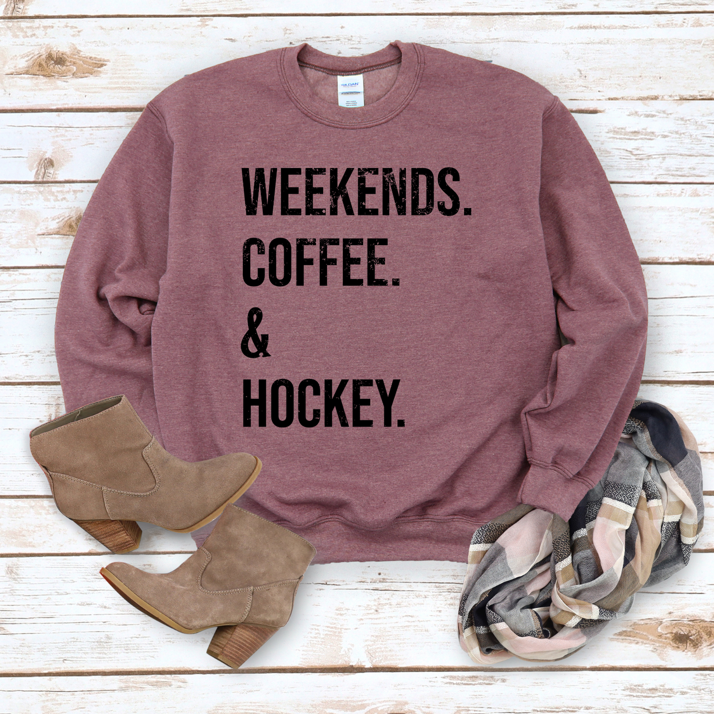 Weekends, Coffee, Hockey unisex sweatshirt