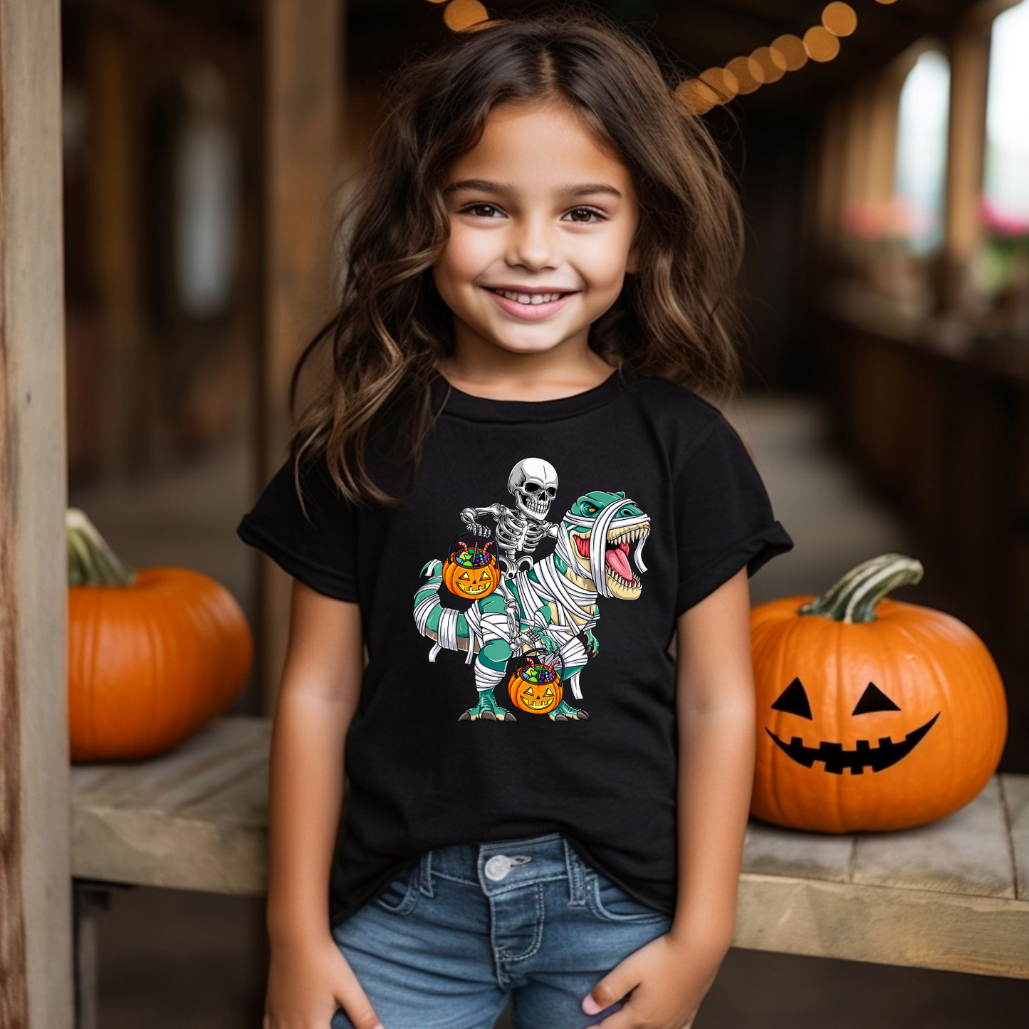 Funny Halloween Dinosaur Custom T-Shirt