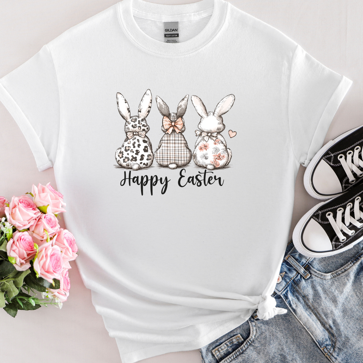 Happy Easter Bunny Shirt | Cute Easter Bunny Tee or Sweatshirt | Youth & Adult Sizes