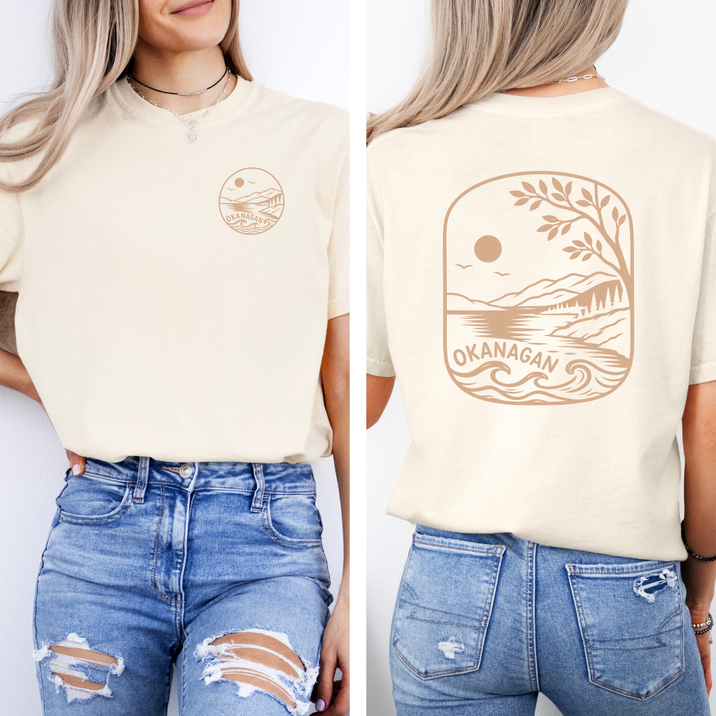 Okanagan Collection – Lake & Mountain Graphic Crewneck Sweatshirt | Tshirt
