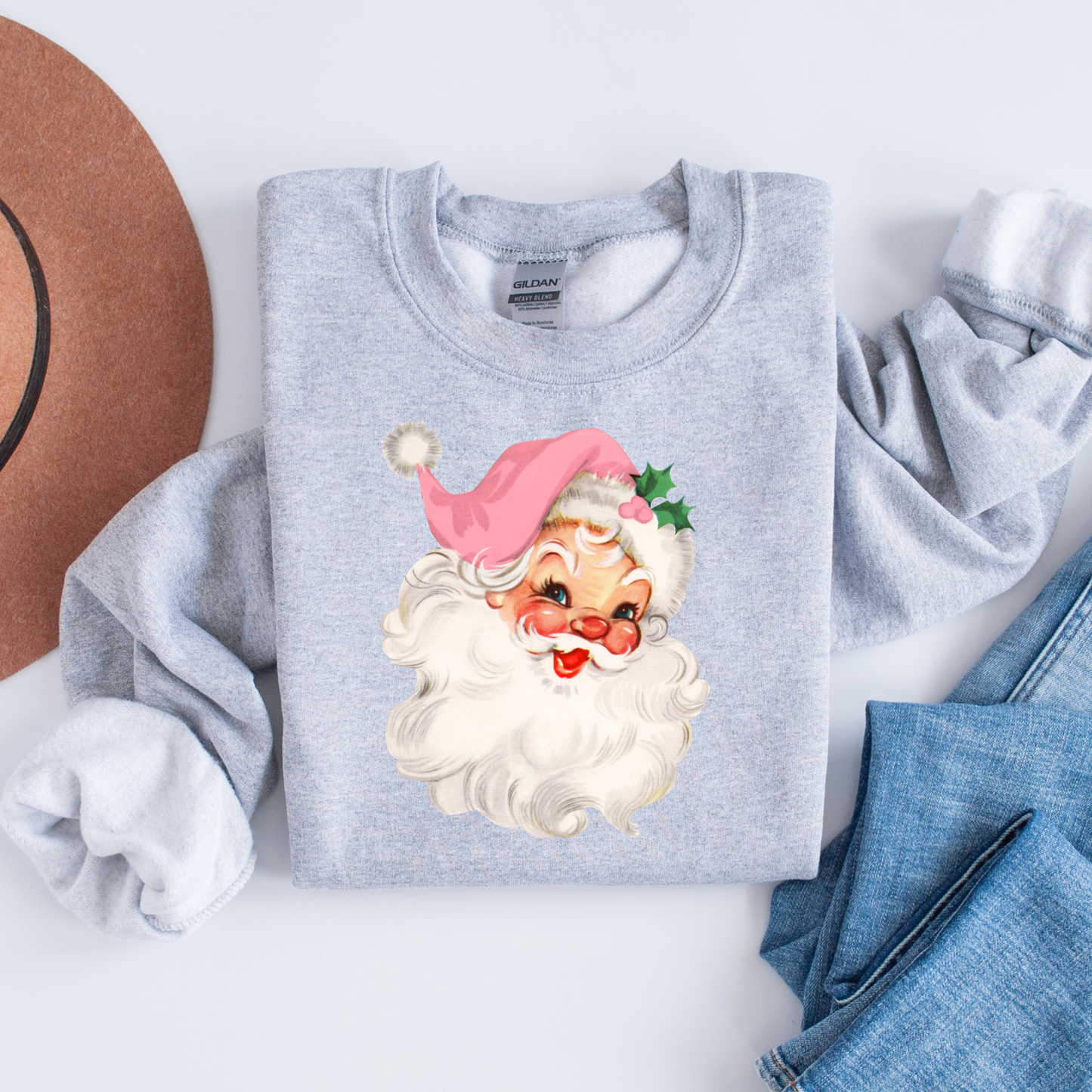 Retro Pink Santa Unisex Sweatshirt