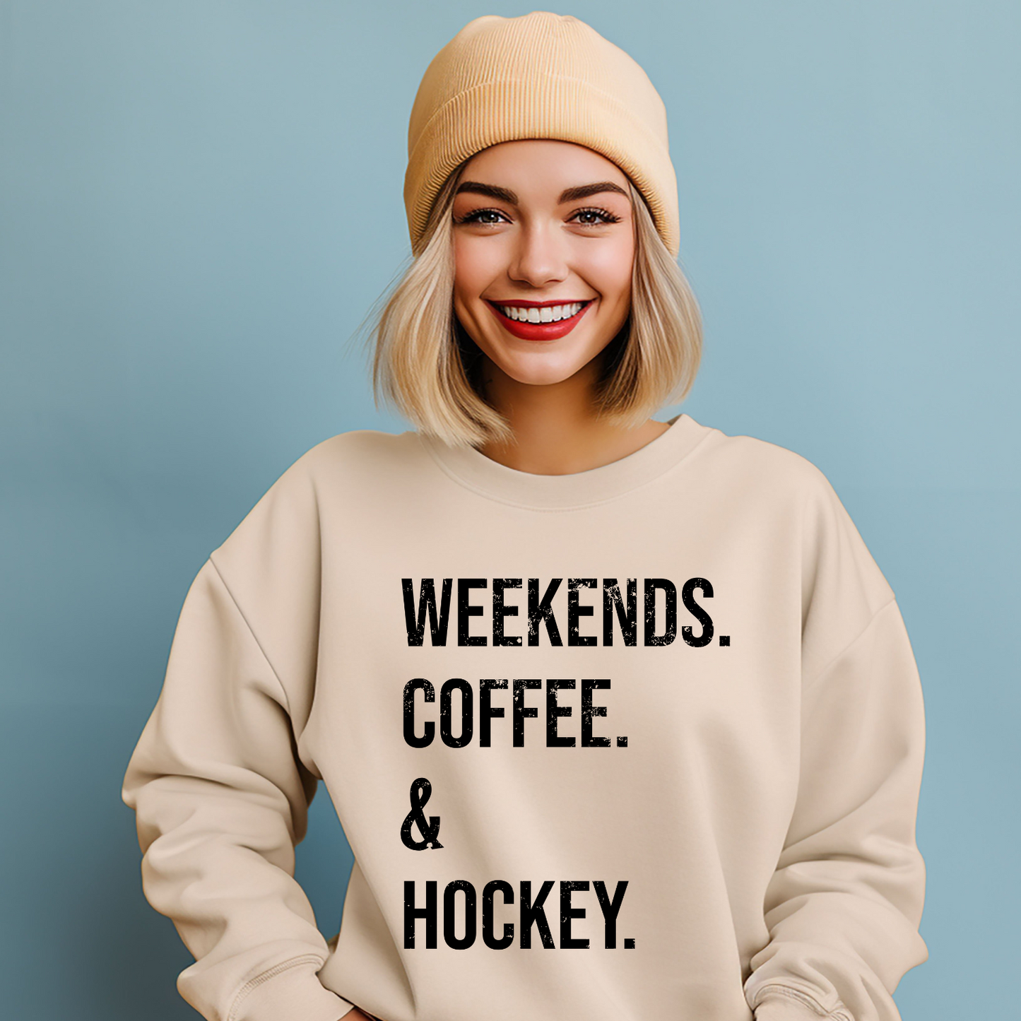 Weekends, Coffee, Hockey unisex sweatshirt