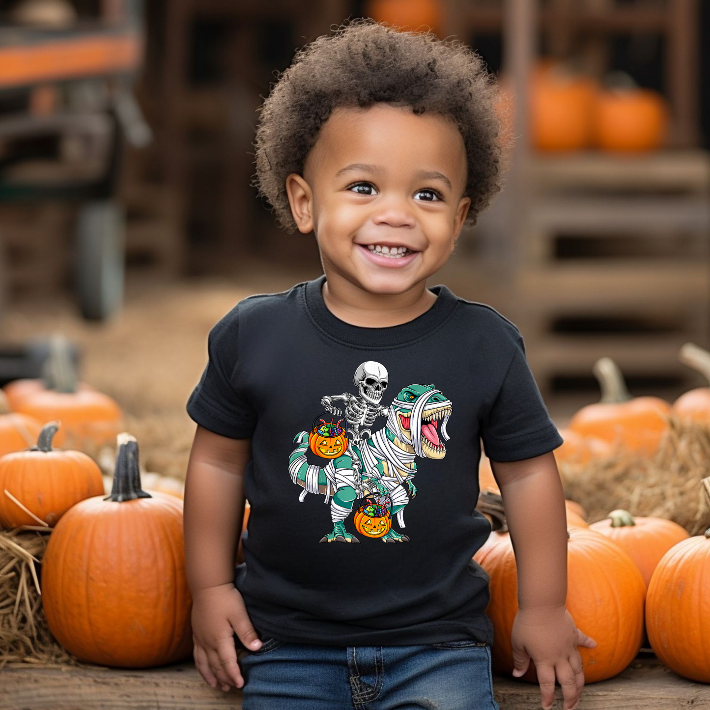 Funny Halloween Dinosaur Custom T-Shirt