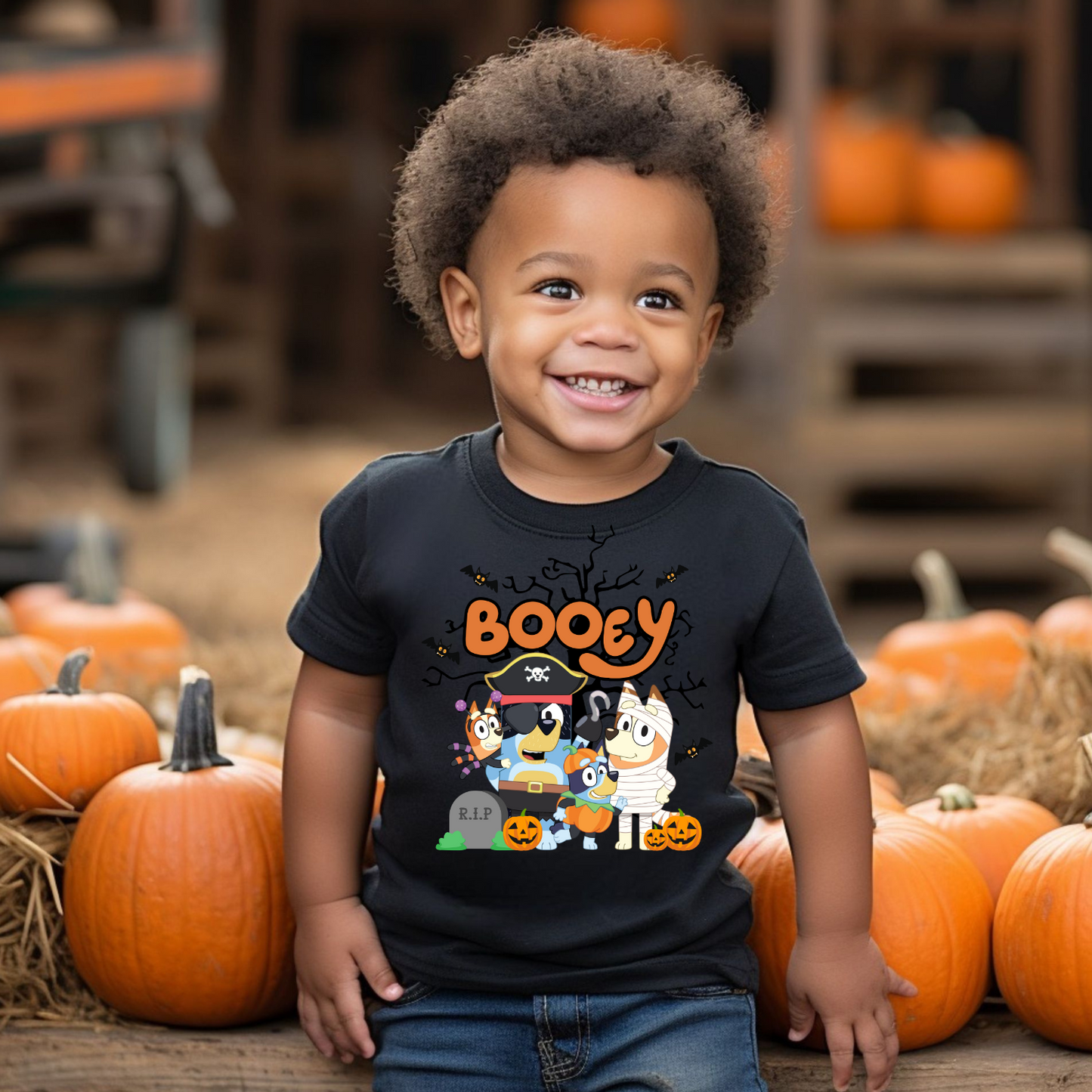 BOOey Custom Kids Halloween Shirt - Cartoon Halloween T-Shirt