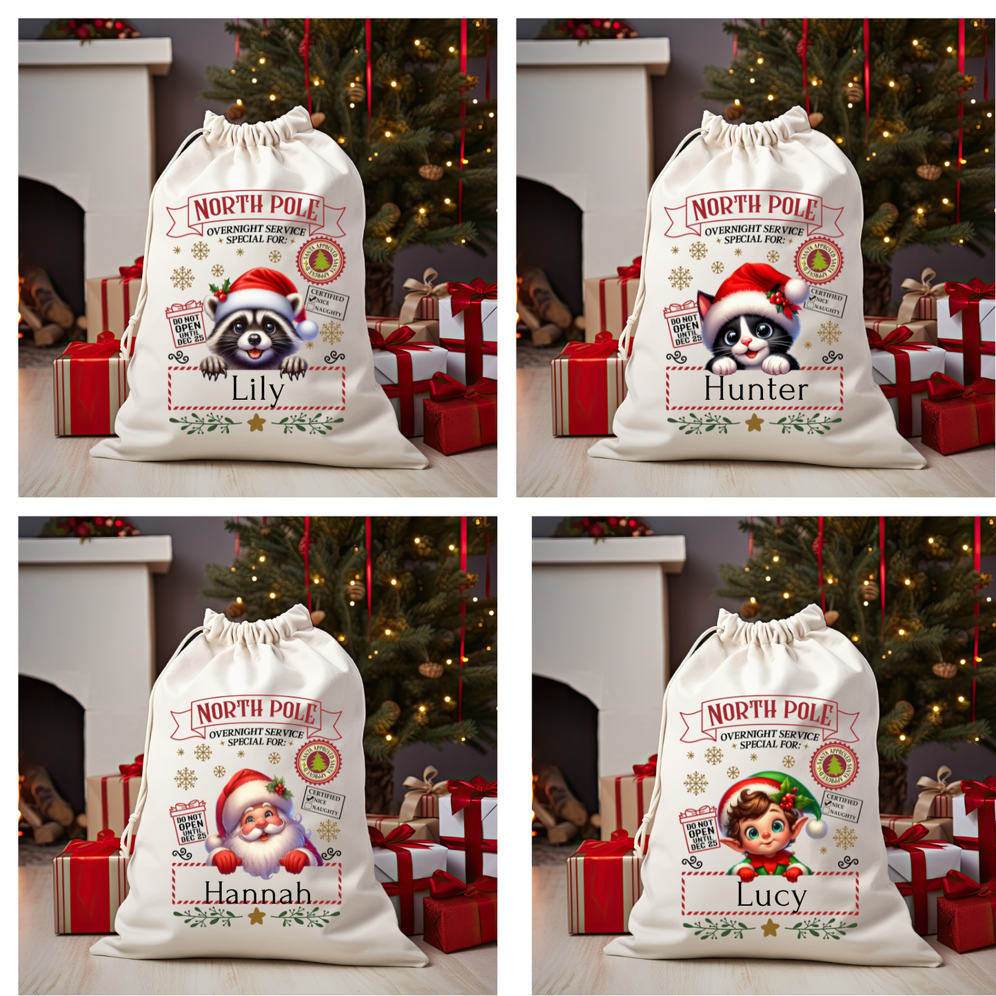 North Pole Personalized Santa Sacks