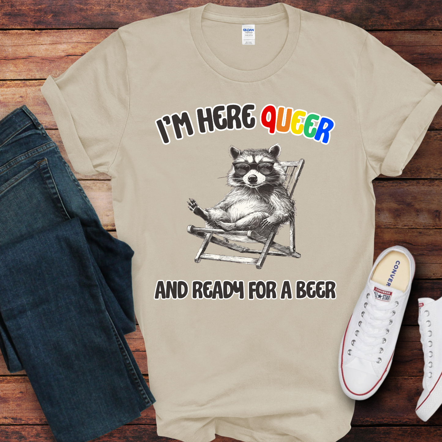 Here Queer and Ready For Beer Custom t-shirt - Pride shirt - LGBTQ - Unisex t-shirt