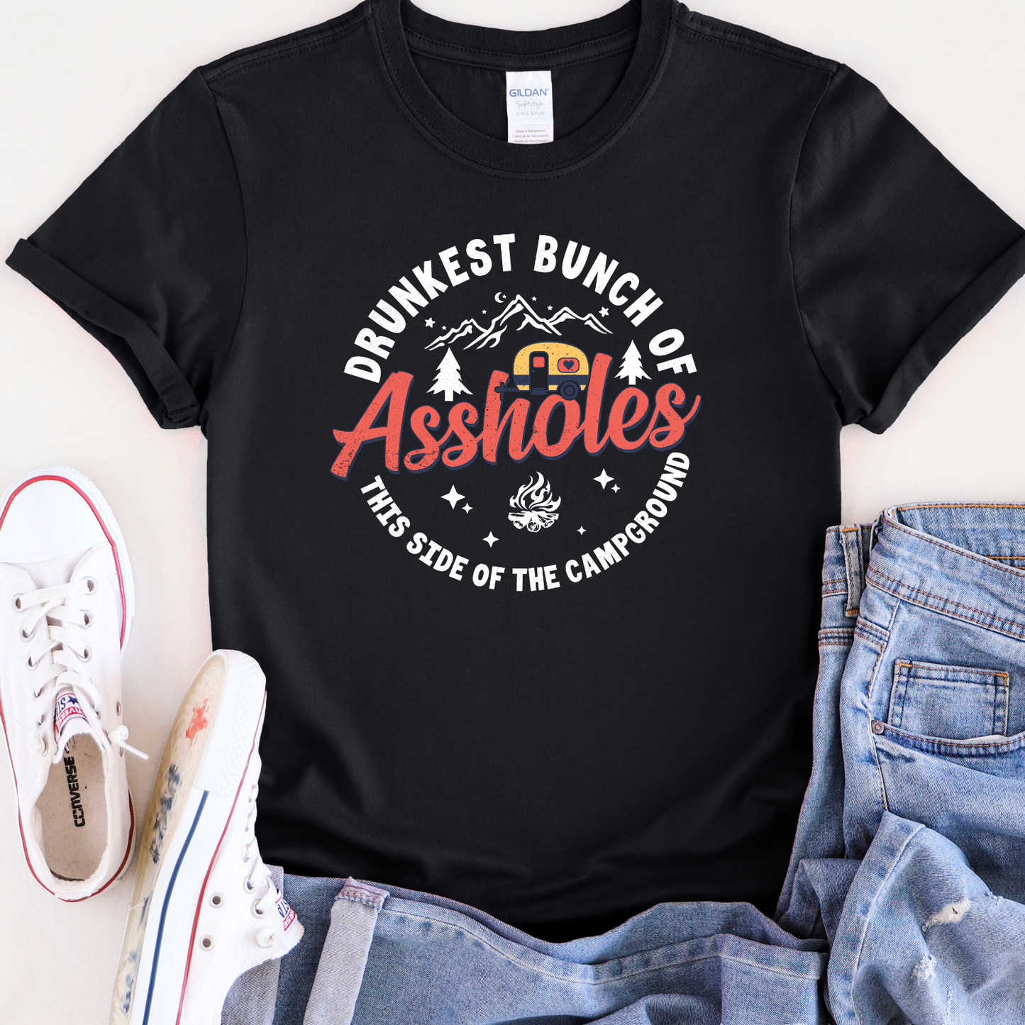 Drunkest Bunch of Assholes this side of the campground | Sweatshirt | Tshirt | Funny Camping Shirt