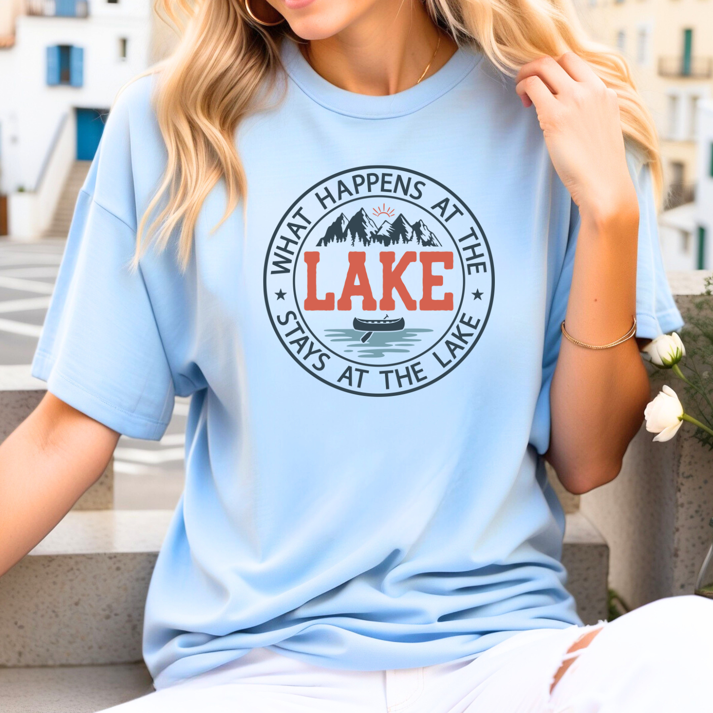 What Happens at the Lake Custom T-shirt