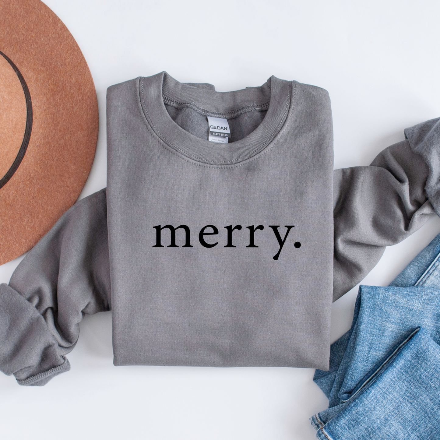 “Merry.” Holiday Crewneck – Made to Order | Multiple Colours & Sizes | Local Pick Up in West Kelowna