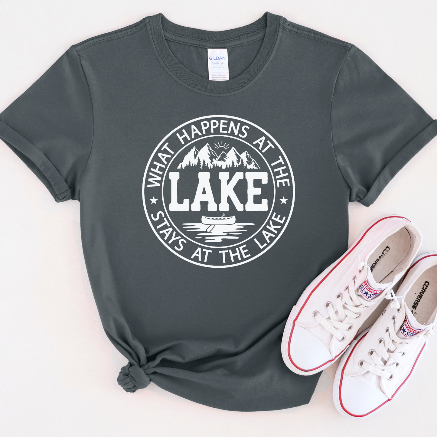 What Happens at the Lake Custom T-shirt