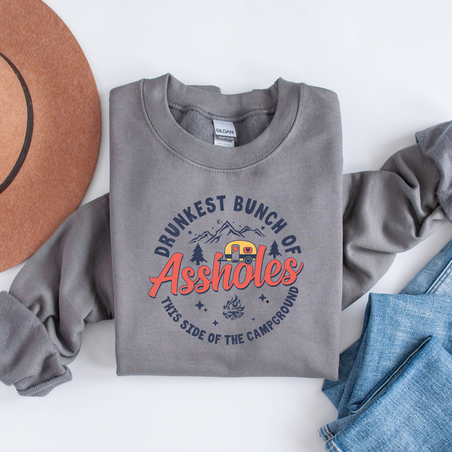 Drunkest Bunch of Assholes this side of the campground | Sweatshirt | Tshirt | Funny Camping Shirt