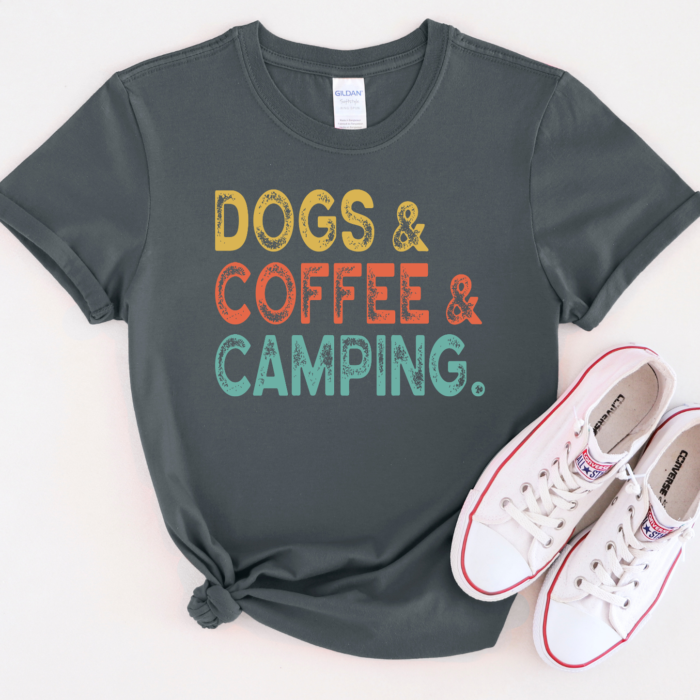 Dogs Coffee Camping Unisex T-Shirt