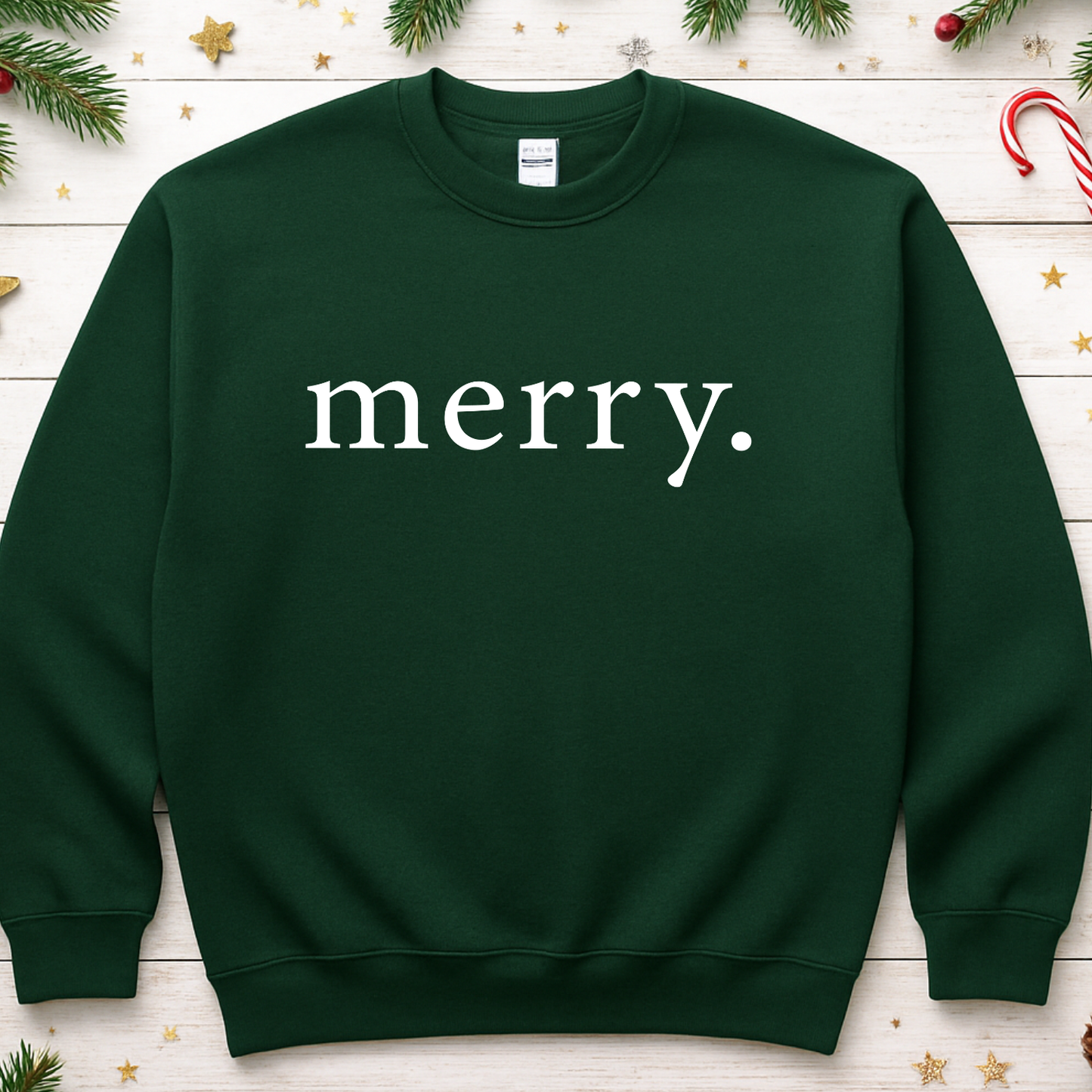 “Merry.” Holiday Crewneck – Made to Order | Multiple Colours & Sizes | Local Pick Up in West Kelowna
