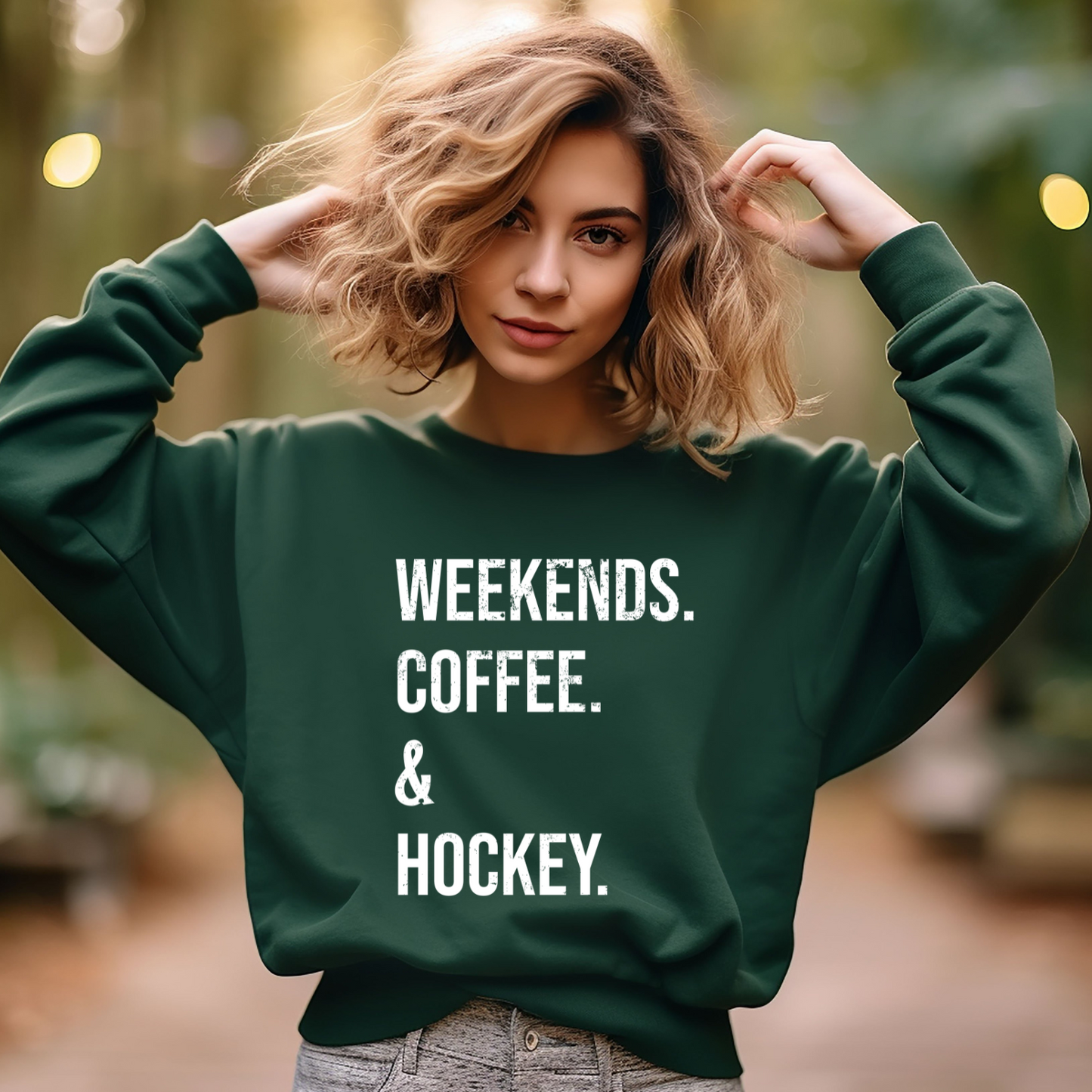 Weekends, Coffee, Hockey unisex sweatshirt