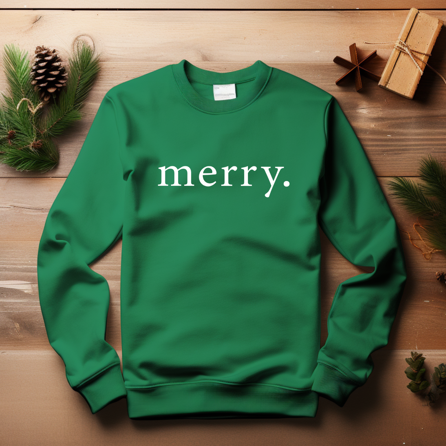 “Merry.” Holiday Crewneck – Made to Order | Multiple Colours & Sizes | Local Pick Up in West Kelowna