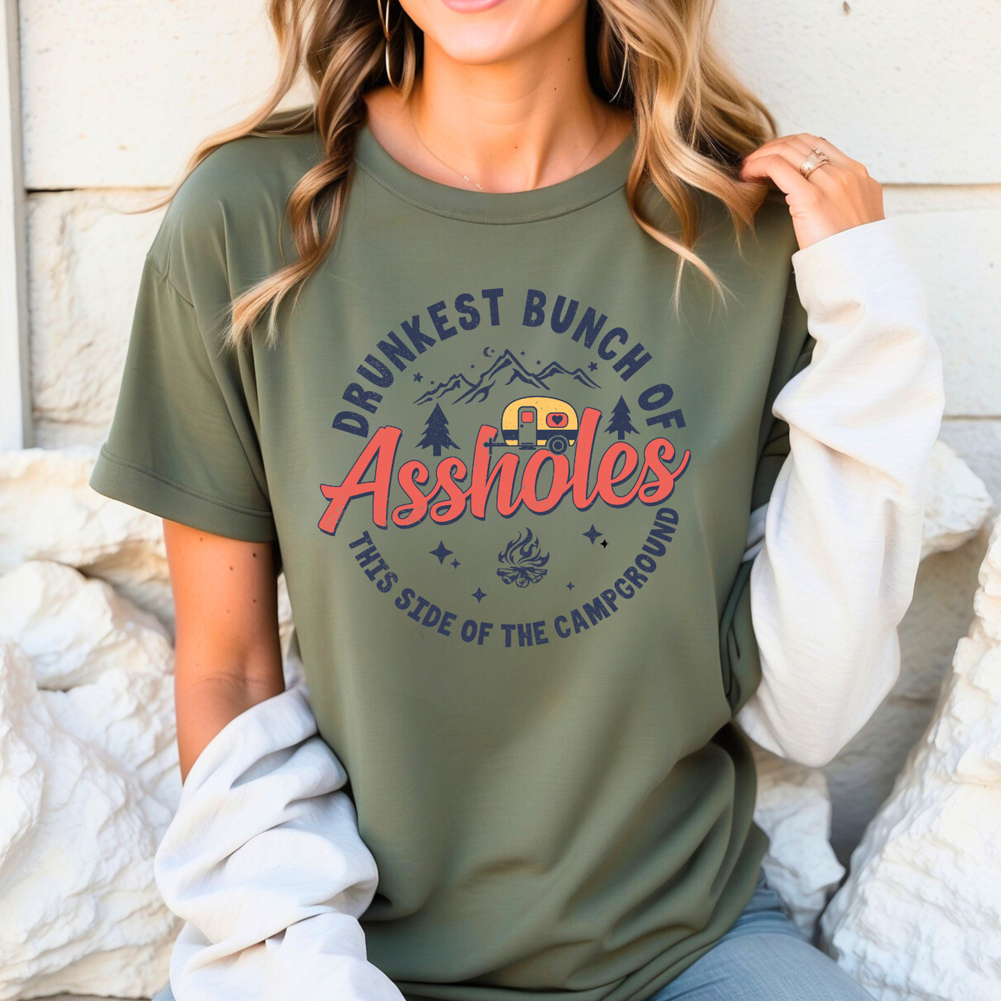 Drunkest Bunch of Assholes this side of the campground | Sweatshirt | Tshirt | Funny Camping Shirt