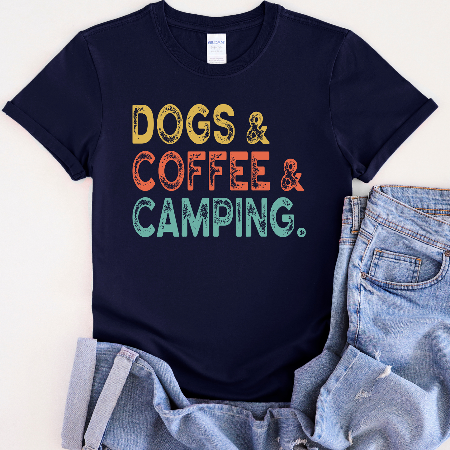 Dogs Coffee Camping Unisex T-Shirt