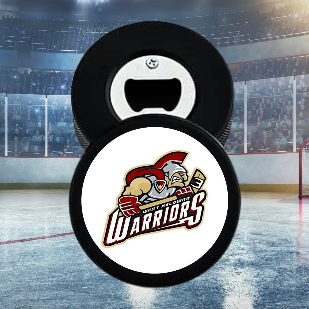 Personalized Hockey Puck Bottle Opener – Custom Design | Coach & Hockey Fan Gift | Real Puck | Magnetic Option